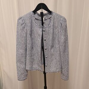 White House Black Market Blue Textured Blazer